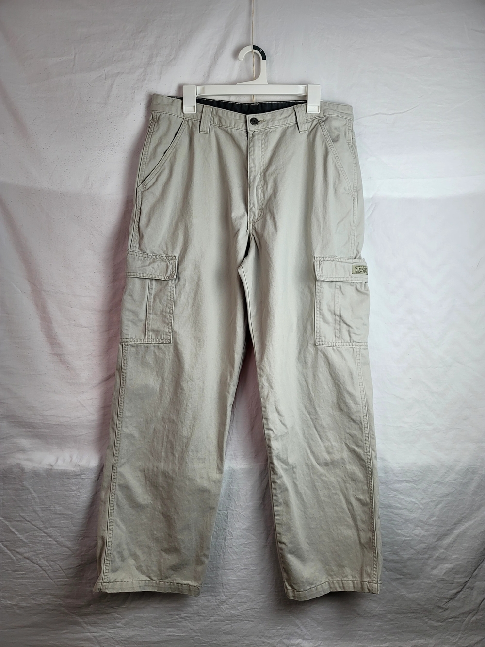 Vintage Wrangler Hero Cargo Pants Khaki Beige Men's Size 36 x 32